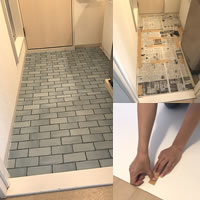 洗面所の床を敷くだけリメイク♪