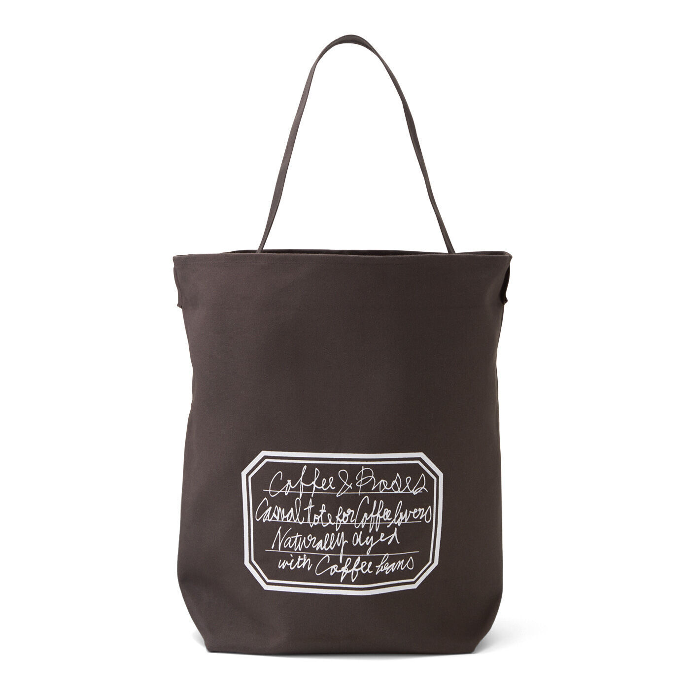 Real Stock|フラウグラット&times;FOOD TEXTILE【福田里香さんコラボ】　ベンドショルダーバッグ〈コーヒー染め〉|広げた状態