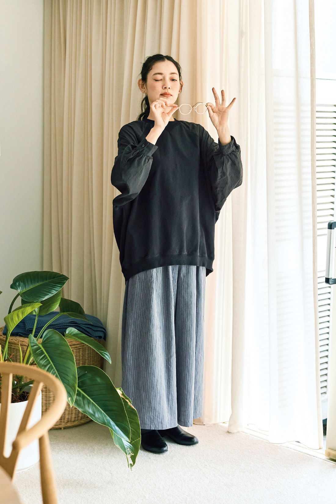 and myera|ａｎｄ　ｍｙｅｒａシマシマのキュロパンのコーディネート