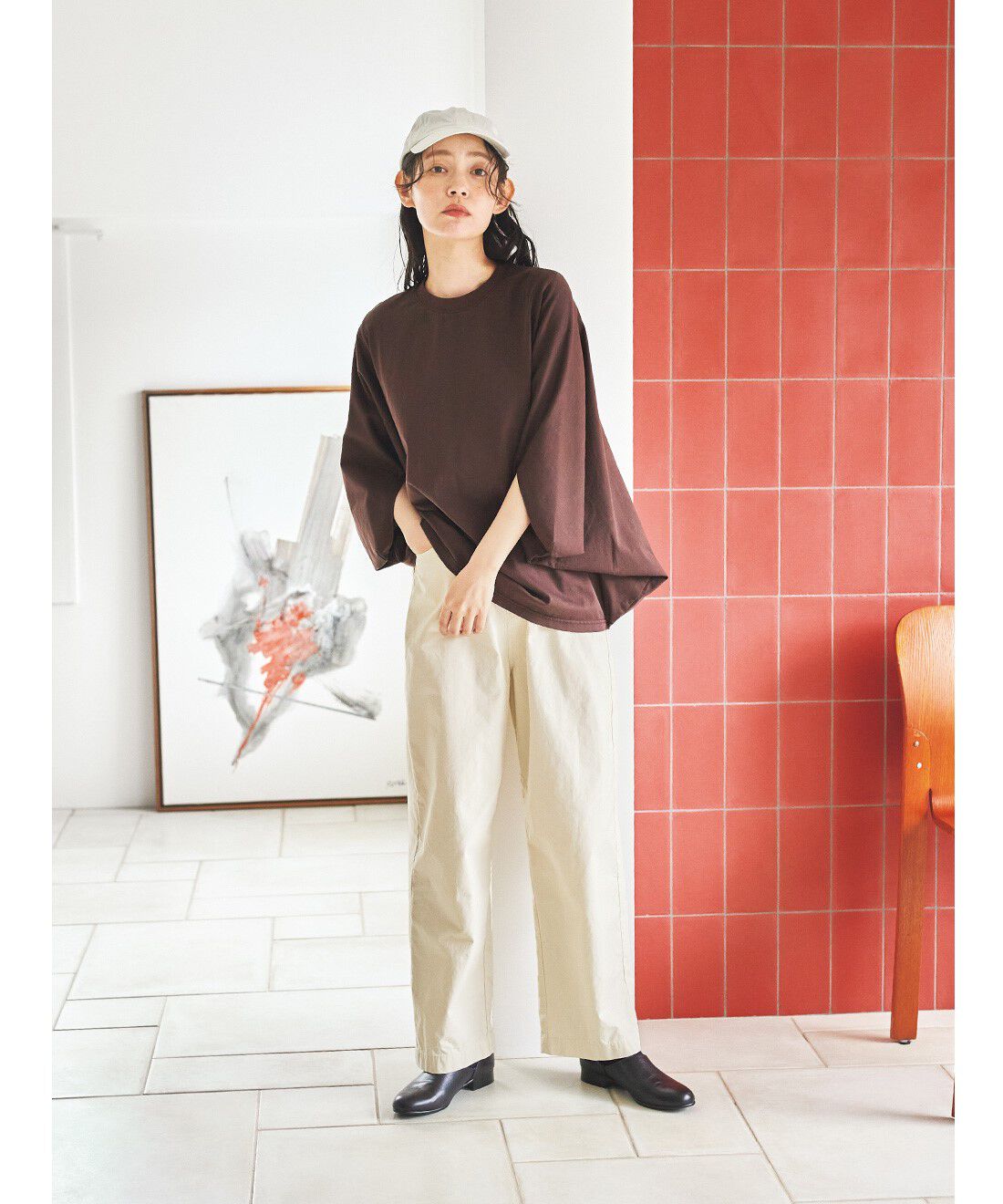 and myera|and myera ドルマンスリーブTトップスの会