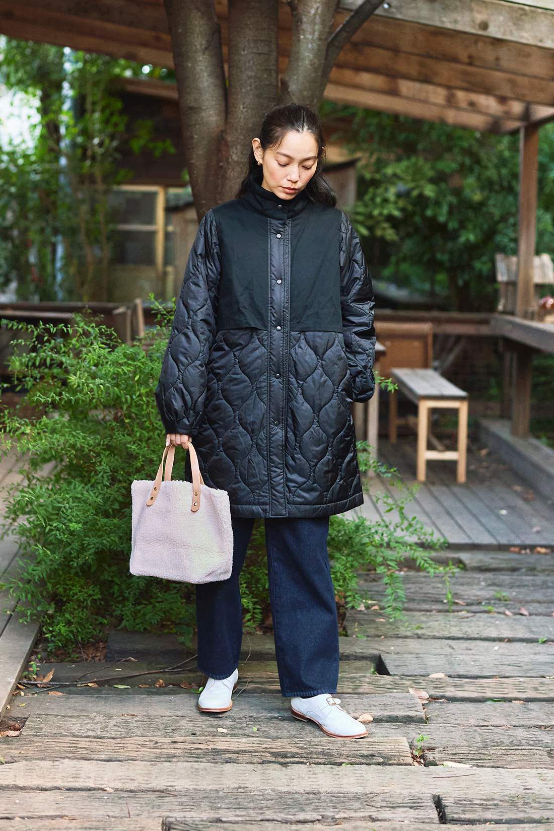 and myera|and myera オーバーヨークキルトコート