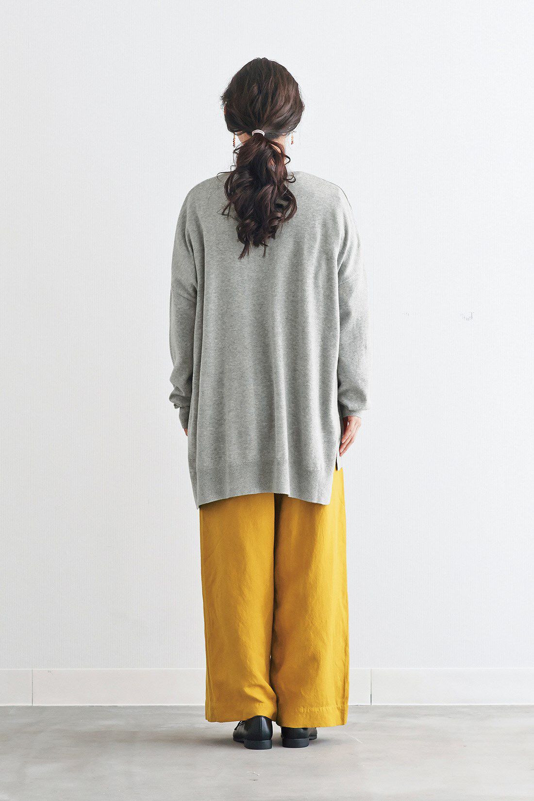 and myera|and myera 四角いカーディガン〈グレー杢〉