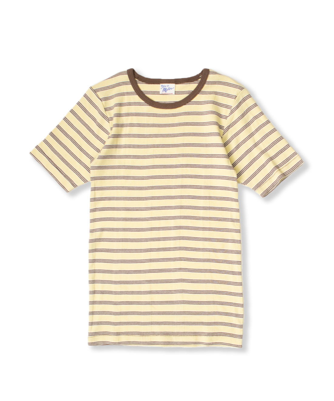 シロップ． | miller リブボーダーＴシャツ〈イエロー&times;ブラウン〉
