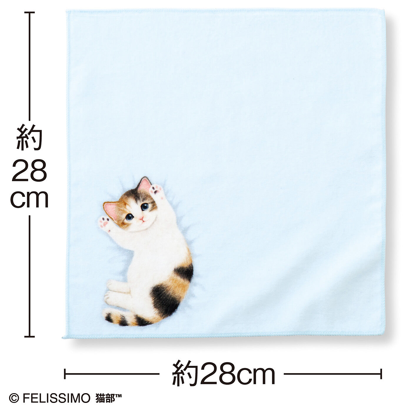猫部|子猫がへそ天でごろ～ん　タオルハンカチ
