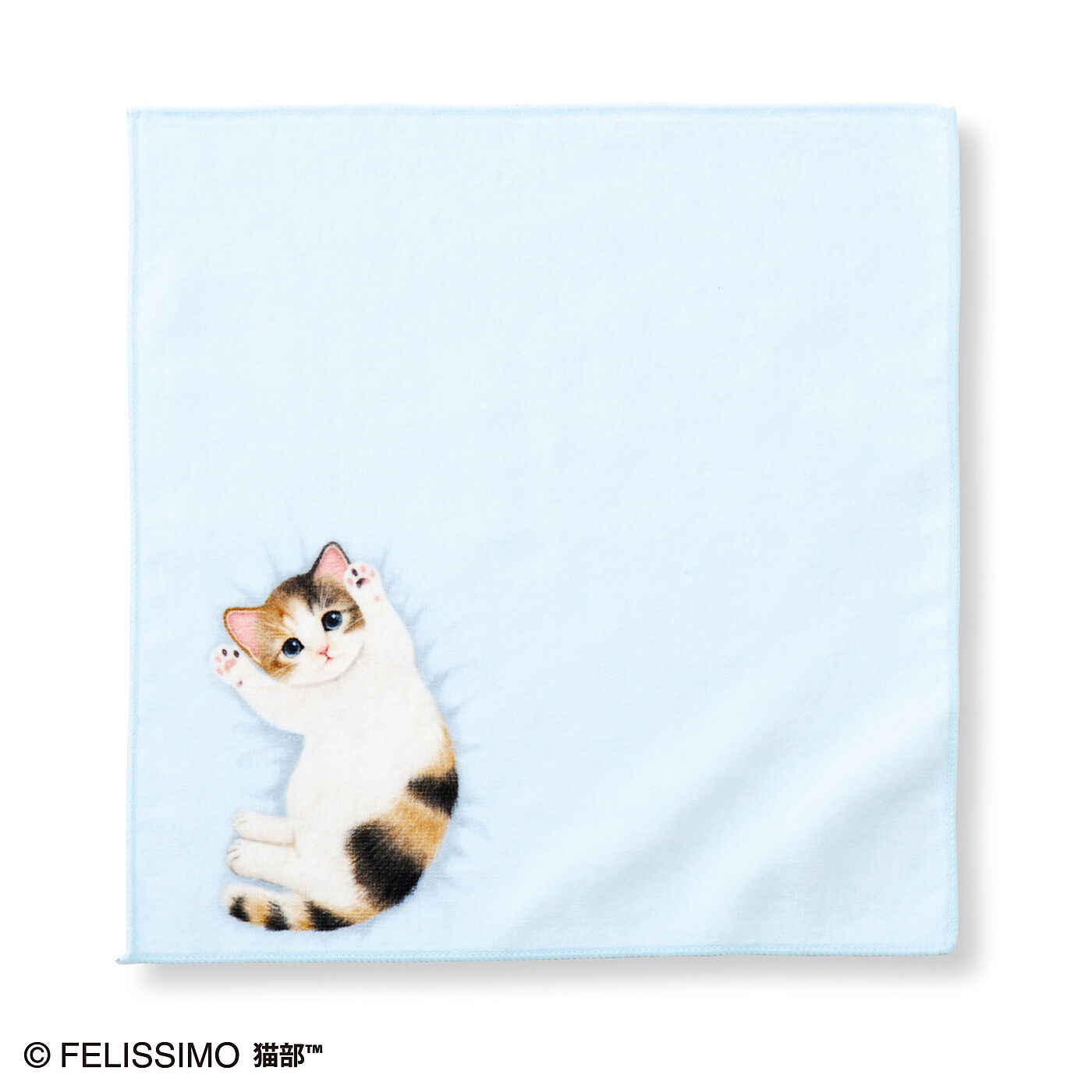 猫部|子猫がへそ天でごろ～ん　タオルハンカチ