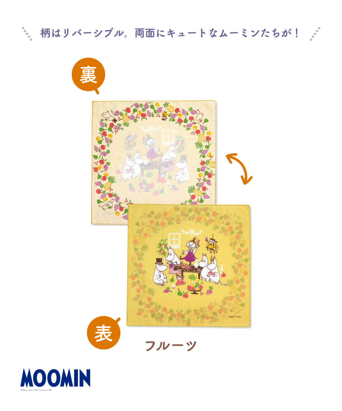 FELISSIMO PARTNERS|ムーミン 表と裏で2つのデザイン リバーシブルランチクロスの会（6回予約）