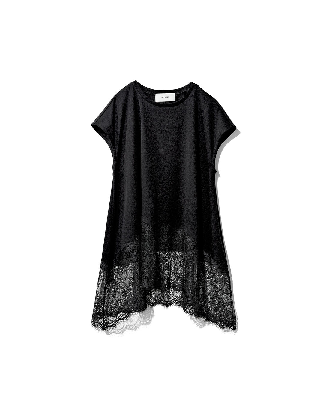 MEDE19F|MEDE19F　ヘムレースフレンチスリーブトップスの会|ブラック