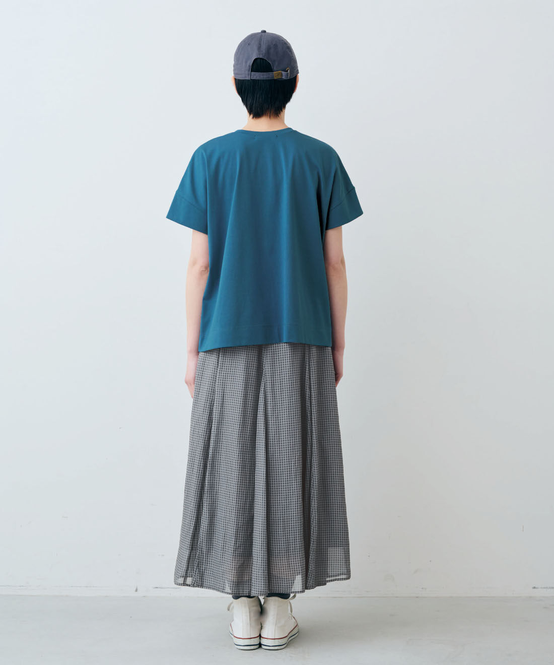 THREE FIFTY STANDARD|モノトーンチェック フレアースカート 〈ブラック&times;グレー〉のコーディネート