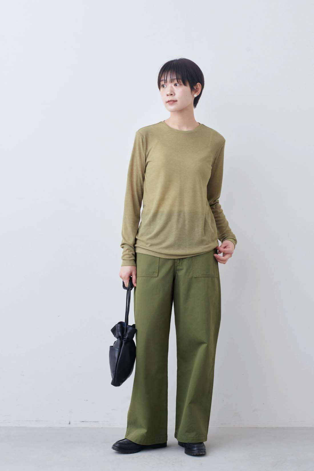 THREE FIFTY STANDARD|シアーなカットソートップスの会のコーディネート