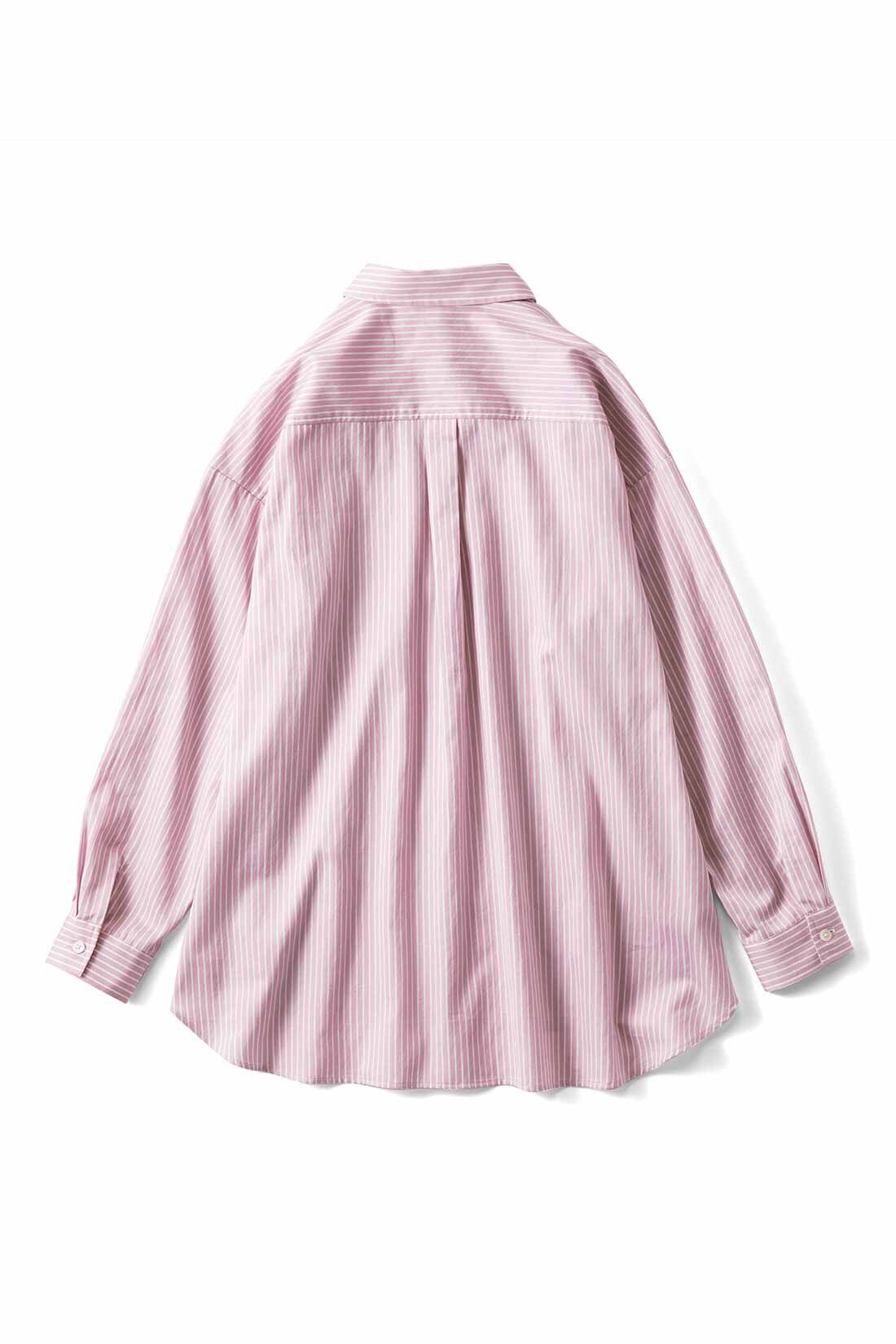 THREE FIFTY STANDARD|THREE FIFTY STANDARD　ピンクのストライプワイドシャツ|BACK