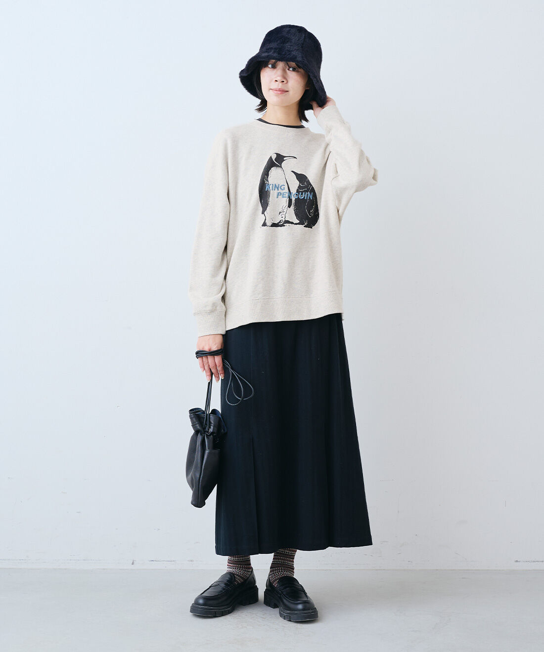 THREE FIFTY STANDARD|THREE FIFTY STANDARD　さらっとした肌ざわりのウール混Tシャツの会|モデル身長：163cm　着用サイズ：M