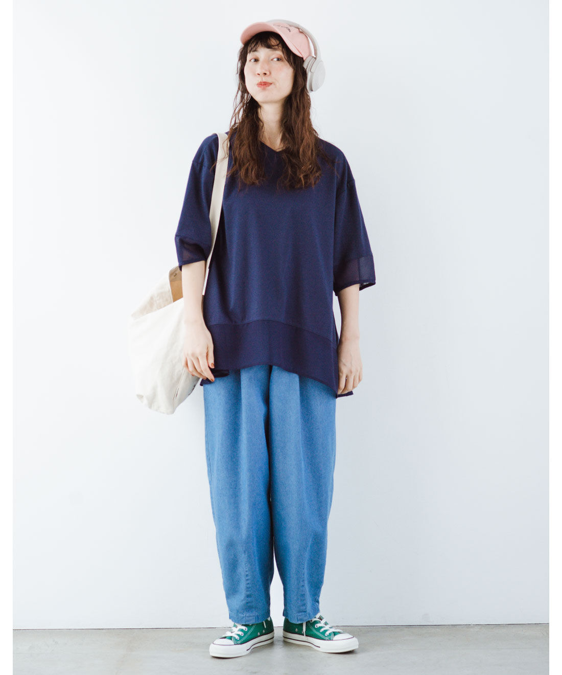 frauglatt|ｆｇ大人のバレルデニムパンツ〈接触冷感〉のコーディネート