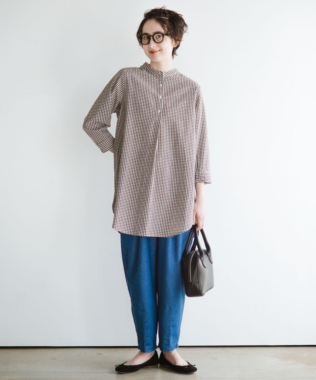 frauglatt|ｆｇ大人のバレルデニムパンツ〈接触冷感〉のコーディネート