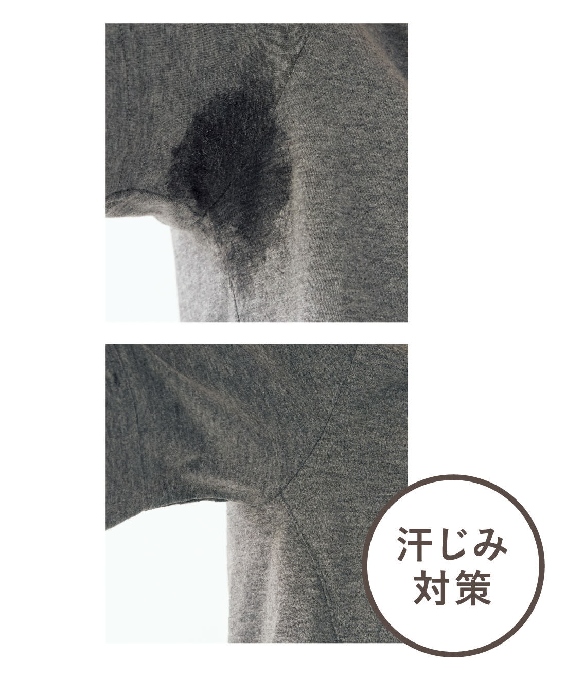 frauglatt|フラウグラット　汗に負けない♪ 細見せテクニックがたっぷり詰まった綿100％Ｔトップス〈汗じみ対策〉の会|ソフトタッチの綿100%天じくカットソー素材に、汗じみ軽減加工をほどこしました。