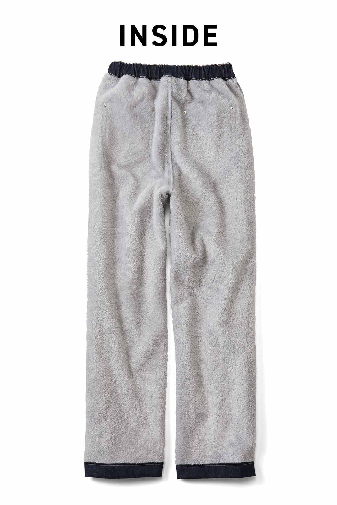 フェリシモギフトショップ|リブ イン コンフォート ぬくぬくでしあわせ ゆったりはける裏ボアワイドパンツ〈ブラック〉|※お届けするカラーとは異なります。