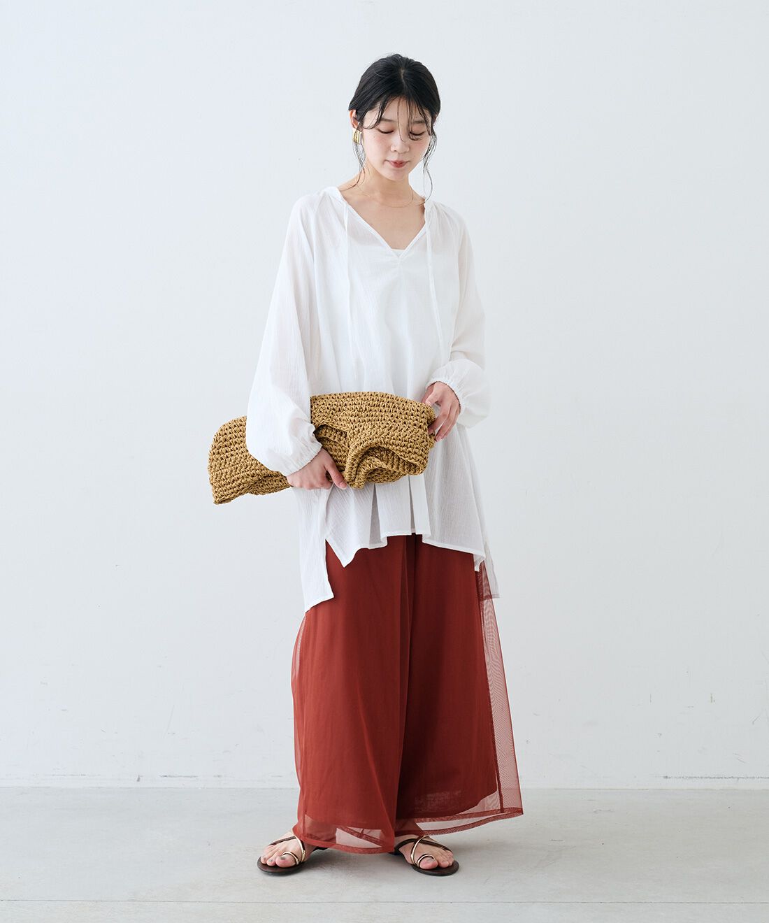 mensha!|mensha!　シングル楊柳（ようりゅう）ガーゼ　カフタンチュニック〈ベーシック〉の会