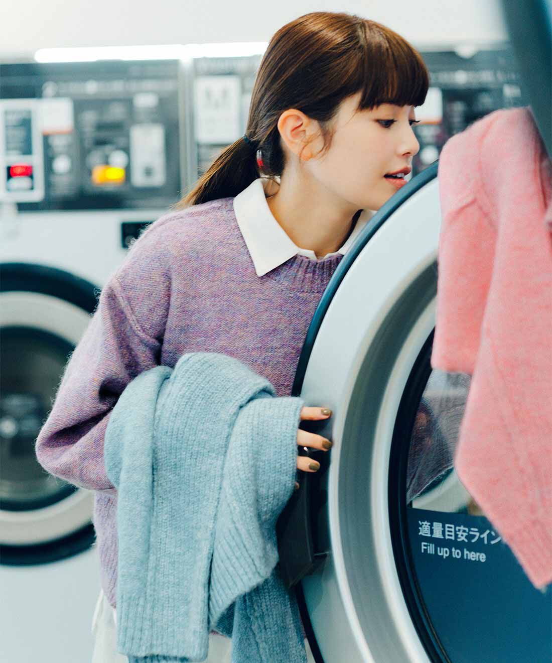 Live in  comfort|リブ イン コンフォート 切り替えデザインで着映えする 洗えるニットトップス