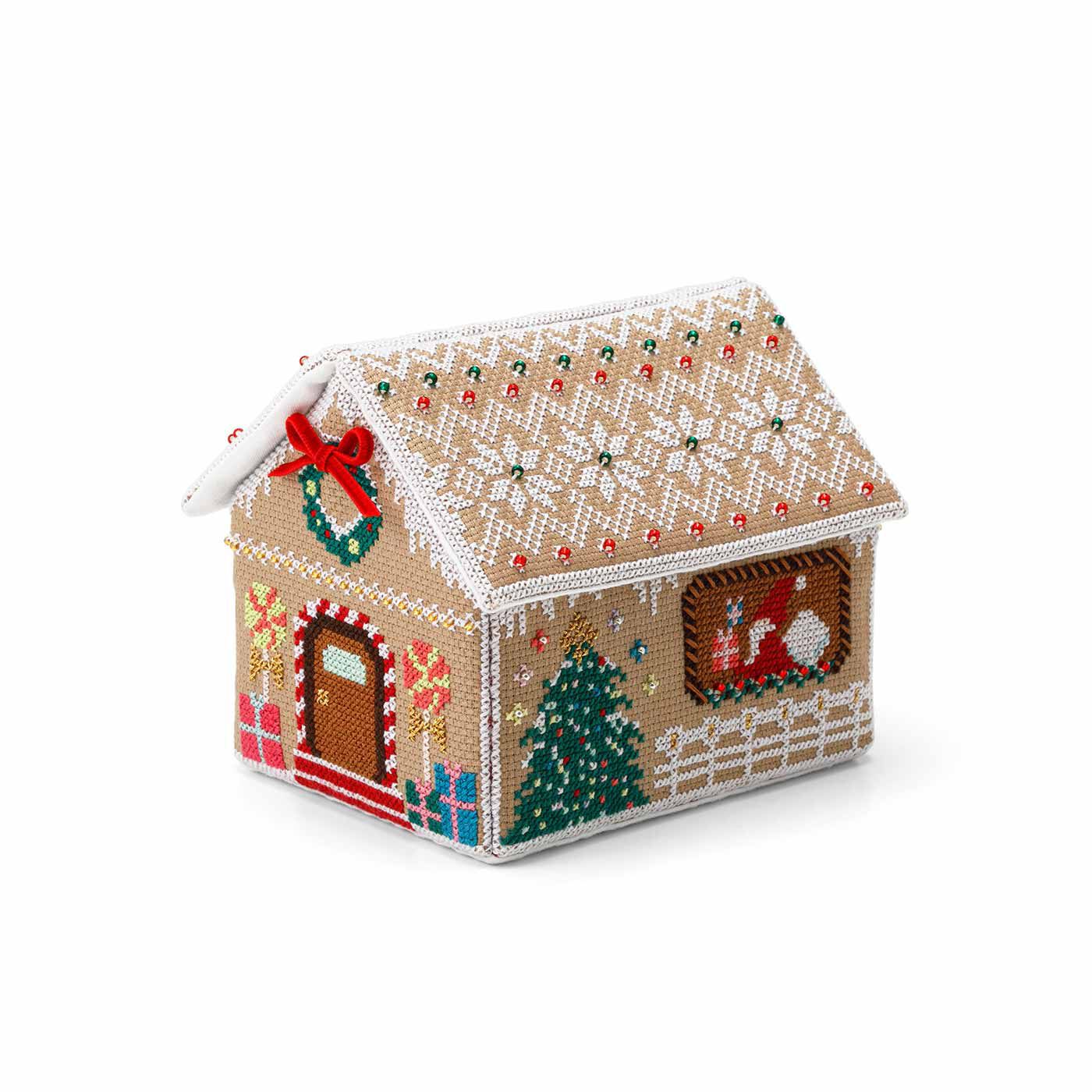 クチュリエ|【タイプが選べる】クリスマスのあこがれを詰め込んで クロスステッチで作るジンジャーブレッドハウス|FRONT 　１回のお届けで一面ずつ作ります。