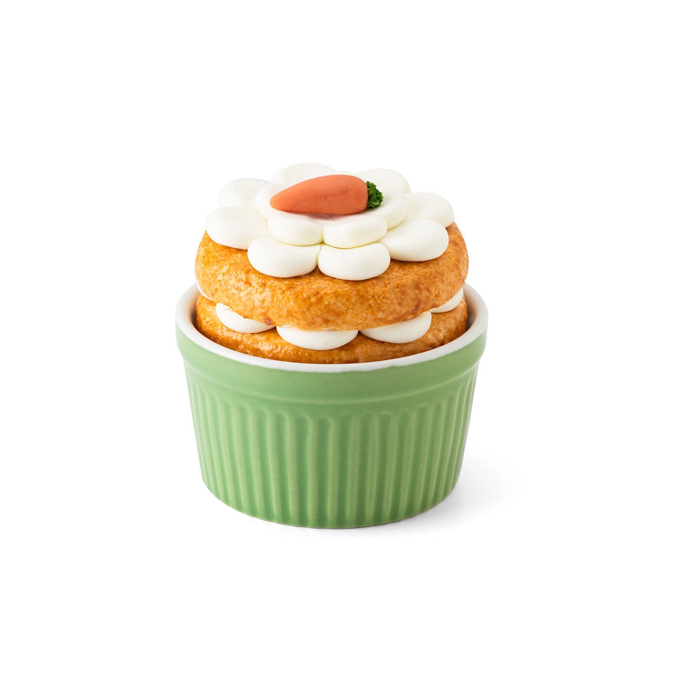 クチュリエ|【タイプが選べる】本物みたいで食べちゃいそう！ 粘土で作る簡単カップケーキの小物入れ|2：〈キャロットケーキ〉　※軽量スプーン・ハケはセットされておりません。ご用意ください。