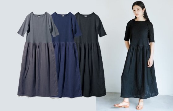 いっしょ買い：ｍｅｎｓｈａ！　ガーゼでドレスアップ！　異素材ドッキングワンピースの会