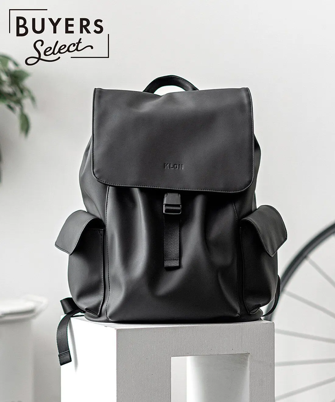 KLON MATTE COATED RUCK SACK-TRA BLACK