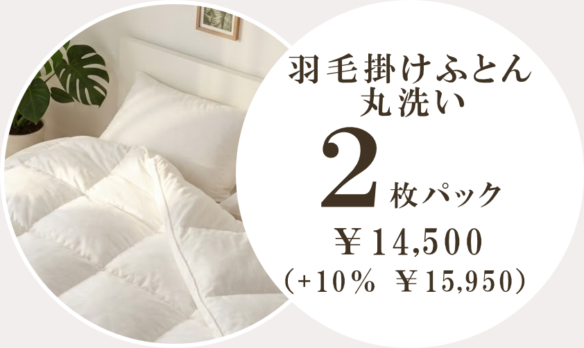 羽毛掛けふとん丸洗い 2枚パック