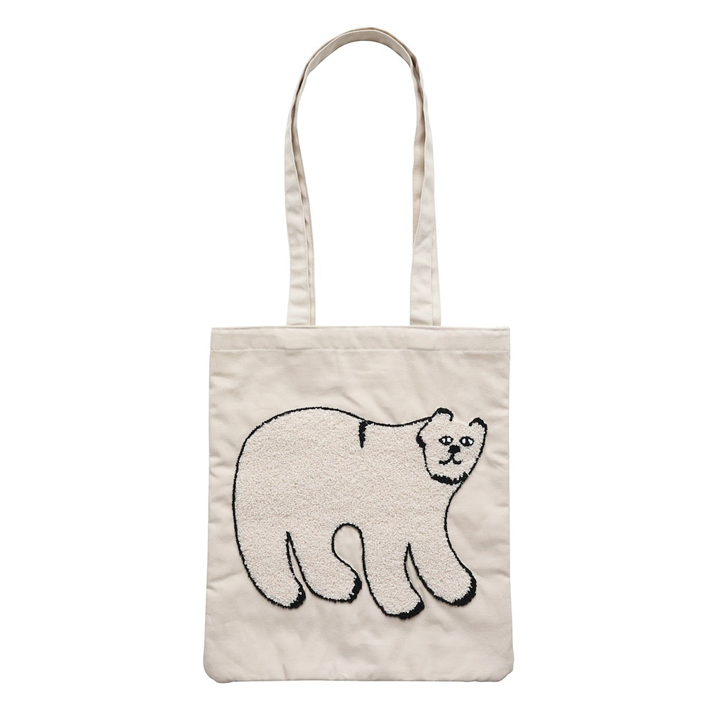 フェリシモの雑貨 Kraso|〈Olya〉Fluffy Rectangle tote bag Polar bear